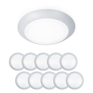 Parsons Sidings-12W 3000K 1 LED Flush Mount & Retrofit Kit (Pack of 10) in Functional Style-5.9 Inches Wide by 1.13 Inches High - 1392065