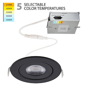Brisbane Poplars - 9W 1 LED Round Adjustable Recessed Kit-1.18 Inch Tall and 4.73 Inch Wide - 1392082