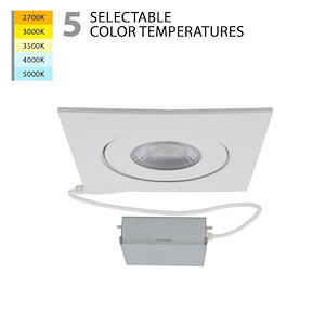 Brisbane Poplars - 9W 1 LED Square Adjustable Recessed Kit-1.18 Inch Tall and 4.73 Inch Wide - 1392102