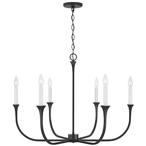 Pinewood Barton - 6 Light Chandelier In Contemporary Style-24 Inches Tall and 32 Inches Wide - 1369224