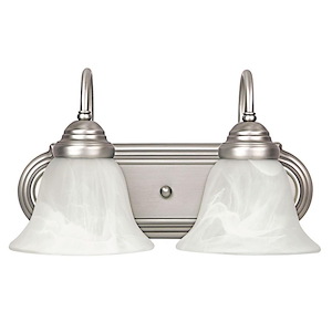 2 Light Transitional Bath Vanity Approved for Damp Locations - in Transitional style - 14 high by 8 wide - 1369257