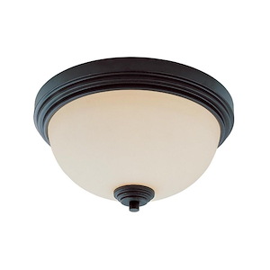 Gerards Gardens - 2 Light Flush Mount in Art Moderne Style - 12 Inches Wide by 6.38 Inches High - 1259929