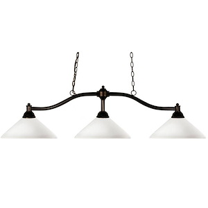 Barley Close-3 Light Island/Billiard in Billiard Style-14 Inches Wide by 13.5 Inches High - 1256945