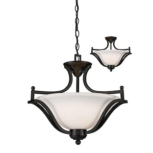 Summer Beeches - 3 Light Pendant in Spanish Style - 19.5 Inches Wide by 15 Inches High - 1262907