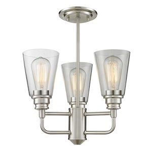 Harvey Passage - 3 Light Semi-Flush Mount in Utilitarian Style - 15 Inches Wide by 17.38 Inches High - 1261613