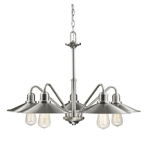 Douglas Oak - 5 Light Chandelier in Utilitarian Style - 30.25 Inches Wide by 20 Inches High - 1258976