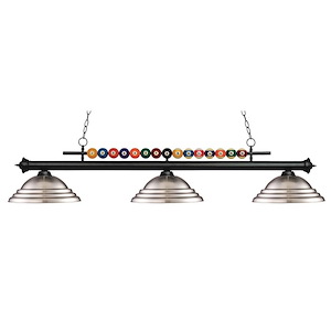 Wilton Circle-3 Light Island/Billiard in Billiard Style-16 Inches Wide by 15 Inches High - 1258046