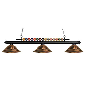 Wilton Circle-3 Light Island/Billiard in Billiard Style-16 Inches Wide by 15 Inches High - 1257365