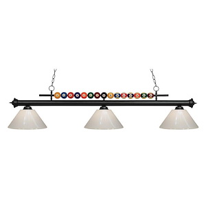 Wilton Circle-3 Light Island/Billiard in Billiard Style-16 Inches Wide by 15 Inches High - 1258940