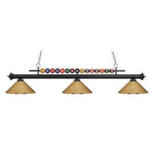 Wilton Circle-3 Light Island/Billiard in Billiard Style-16 Inches Wide by 15 Inches High - 1257802
