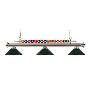 Wilton Circle-3 Light Island/Billiard in Billiard Style-16 Inches Wide by 15 Inches High - 1262828