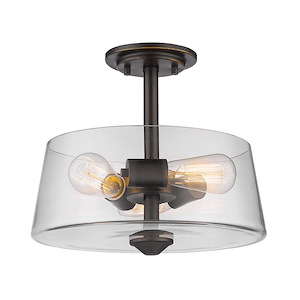 Harvey Passage - 3 Light Semi-Flush Mount in Restoration Style - 13.75 Inches Wide by 10 Inches High - 1258941