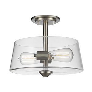 Harvey Passage - 2 Light Semi-Flush Mount in Restoration Style - 12 Inches Wide by 10 Inches High - 1262830