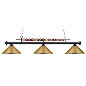 Wilton Circle - 3 Light Billiard Table Light with Pool Balls Across the top - 1261165