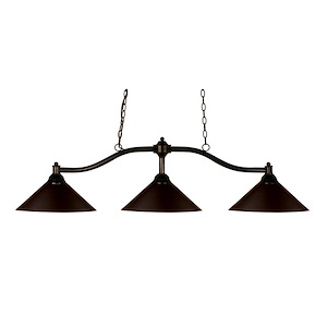 Barley Close-3 Light Island/Billiard in Billiard Style-14 Inches Wide by 13.5 Inches High - 1258924