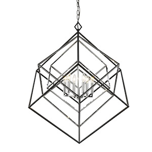 Pollard Leaze - 6 Light Chandelier in Linear Style - 35.5 Inches Wide by 38 Inches High - 1258487