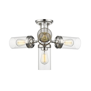 Ash Acres - 4 Light Semi-Flush Mount in Contemporary Style - 22.5 Inches Wide by 13.75 Inches High - 1260173