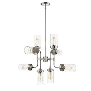 Ash Acres - 8 Light Pendant in Industrial Style - 32 Inches Wide by 25 Inches High - 1260117