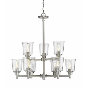 Hastings Meadows - 9 Light Chandelier in Fusion Style - 28 Inches Wide by 29 Inches High - 1261708