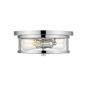 Walton Farm - 2 Light Flush Mount in Art Moderne Style - 11 Inches Wide by 5 Inches High - 1262047