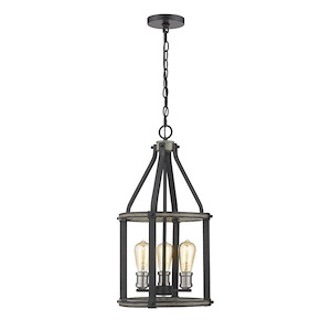 Dingle Loan - 3 Light Pendant in Restoration Style - 12 Inches Wide by 24 Inches High - 1259254