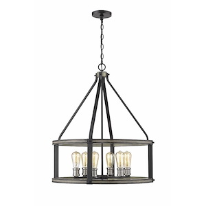 Dingle Loan - 6 Light Pendant in Restoration Style - 26 Inches Wide by 25.75 Inches High - 1261416