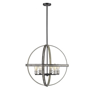 Dingle Loan - 6 Light Pendant in Restoration Style - 26 Inches Wide by 25.75 Inches High - 1261974