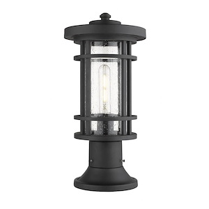Brick Kiln Downs - 1 Light Outdoor Pier Mount Lantern in Craftsman Style - 8 Inches Wide by 16.75 Inches High - 1260513