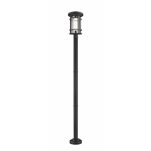 Brick Kiln Downs - 1 Light Outdoor Post Mount Lantern in Craftsman Style - 12 Inches Wide by 93.75 Inches High - 1259606