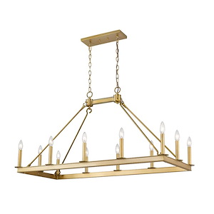 Woodrow Way-12 Light Island/Billiard in Linear Style-20 Inches Wide by 25 Inches High - 1260207