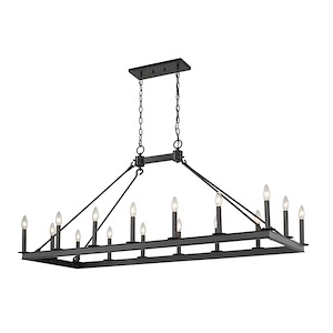 Woodrow Way-16 Light Island/Billiard in Linear Style-20 Inches Wide by 25.5 Inches High - 1260777