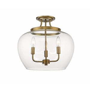 Burton Link - 3 Light Semi-Flush Mount in Restoration Style - 15.75 Inches Wide by 14 Inches High - 1258519