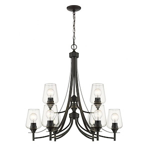 Burton Link - 9 Light Chandelier in Shabby Chic Style - 31 Inches Wide by 31.5 Inches High - 1257124