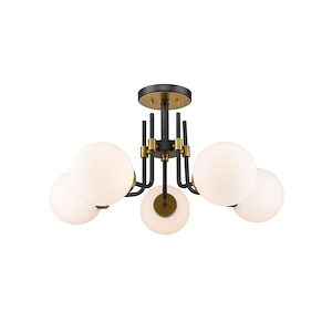 Lord Esplanade - 5 Light Semi-Flush Mount in Retro Style - 27 Inches Wide by 14 Inches High - 1260853