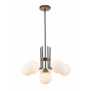 Lord Esplanade - 6 Light Chandelier in Retro Style - 27 Inches Wide by 97.75 Inches High - 1261644