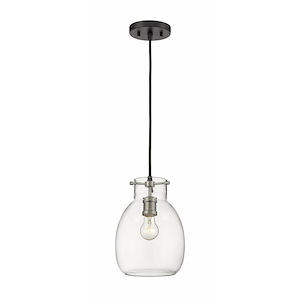Glencoe Ridings - 1 Light Mini Pendant in Craftsman Industrial Style - 8 Inches Wide by 11.5 Inches High - 1260966