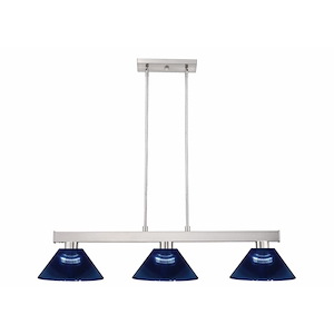Carleton Fold-3 Light Island/Billiard in Billiard Style-14 Inches Wide by 8 Inches High - 1262452