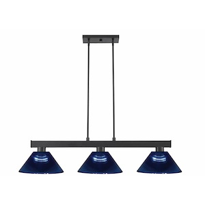 Carleton Fold - 3 Light Billiard In Transitional Style-8 Inches Tall and 14 Inches Wide - 1261739