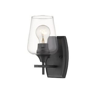 1 Light Shabby Chic Steel Wall Sconce with Clear Glass-9.5 Inches H by 5 Inches W - 1257204