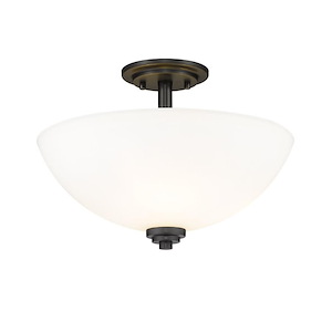 Hall Cliffe Rise - 3 Light Semi-Flush Mount in Contemporary Style - 15.75 Inches Wide by 11 Inches High - 1259474