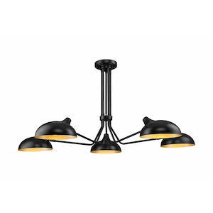 Darley Ground - 5 Light Semi-Flush Mount In Mid-Century Modern Style-8.25 Inches Tall and 52 Inches Wide - 1287188