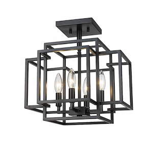 Overton Wharf - 4 Light Semi-Flush Mount In Modern Style-14.5 Inches Tall and 14 Inches Wide - 1290294