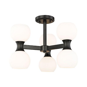Lilac Crescent 6 Light 18 Inch Wide Semi Flush Mount - 1378306