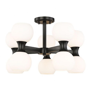 Lilac Crescent 10 Light 21 Inch Wide Semi Flush Mount - 1378316