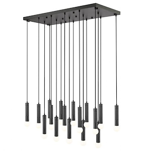 Grebe Side 17 Light Linear Chandelier 11 Inch Tall and 18 Inch Wide - 1378571