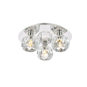 Roman Grove - 3 Light Flush Mount In Modern Style-4 Inches Tall and 12 Inches Wide - 1299742