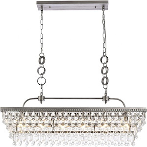 Lambert Avenue - 6 Light Rectangular Pendant In Contemporary Style-15 Inches Tall and 10 Inches Wide - 1305568
