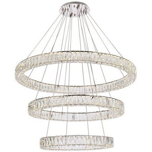 Collins Ride - 3 LED Chandelier In Modern Style-21 Inches Tall and 41 Inches Wide - 1305253