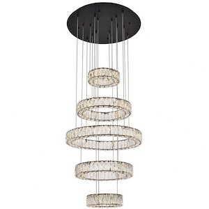 Collins Ride - 5 LED Chandelier In Modern Style-39 Inches Tall and 25 Inches Wide - 1305334