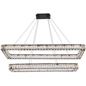 Collins Ride - 2 LED Rectangular Pendant In Modern Style-12 Inches Tall and 19 Inches Wide - 1305572